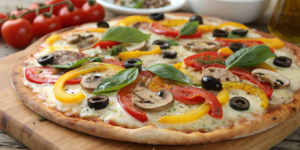 Pizza vegetariană la cuptorul electric de exterior Woodfire OO101