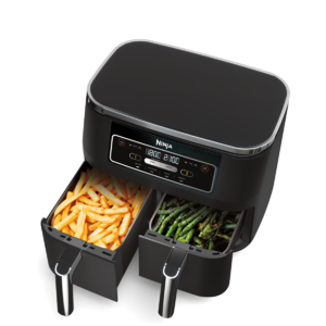 Airfryer Foodi DualZone AF200, 2400W, 7.6L, 4 funcții de gătit, negru