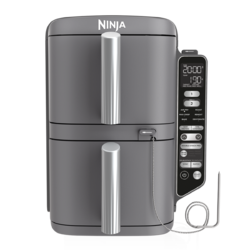 Airfryer Double Stack XL Smart SL451, 2470W, 9.5L, 6 funcții de gătit, termometru digital, gri Ninja