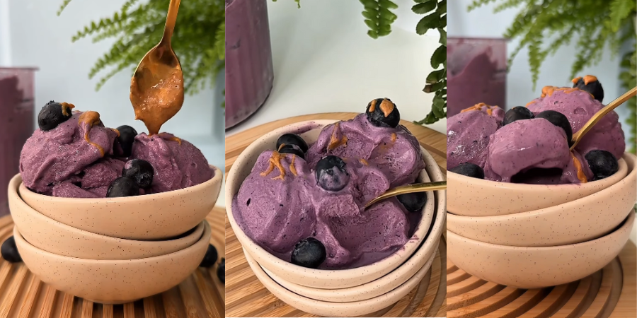 Blueberry, peanut butter & jelly ice cream la CREAMi Deluxe by Liana Mingioaga