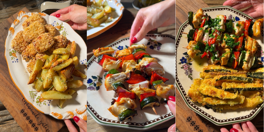 Nuggets, cartofi, frigărui și zucchini la airfryer Double Stack SL400 by Cosânzenele Gătesc