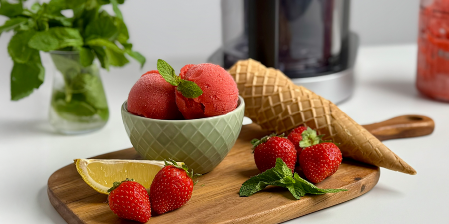 Sorbet de căpșuni la CREAMi NC501 by Mâncarea lui Andrei